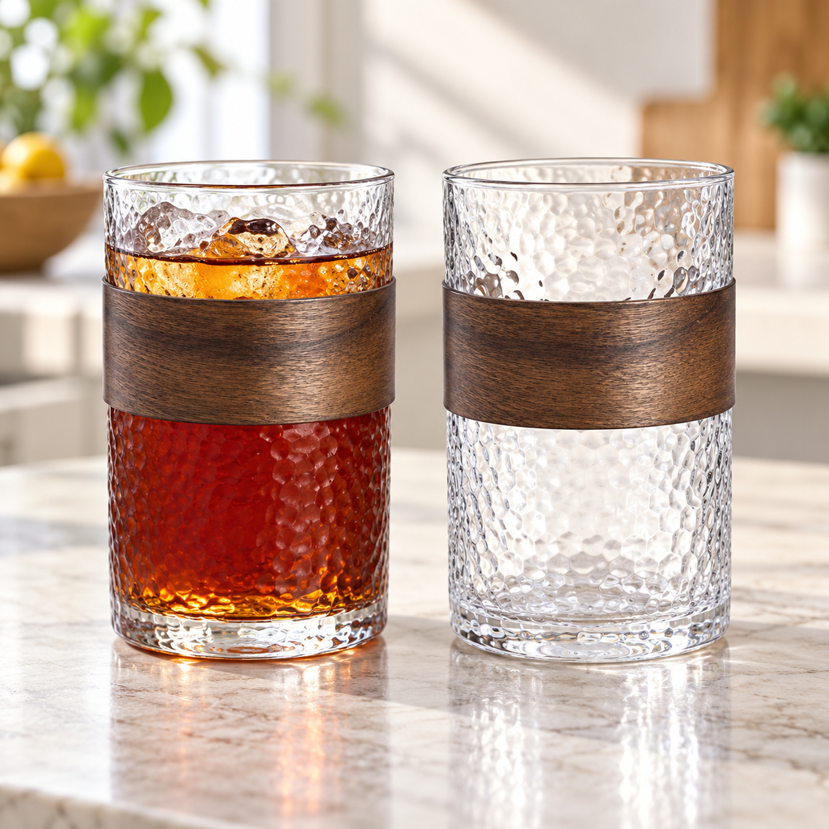Danny Home 2 Piece Textured Glass Set - 310 ml