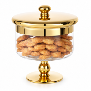 Danny Home Golden Footed Biscuit Jar - 18.7 x 18 cm