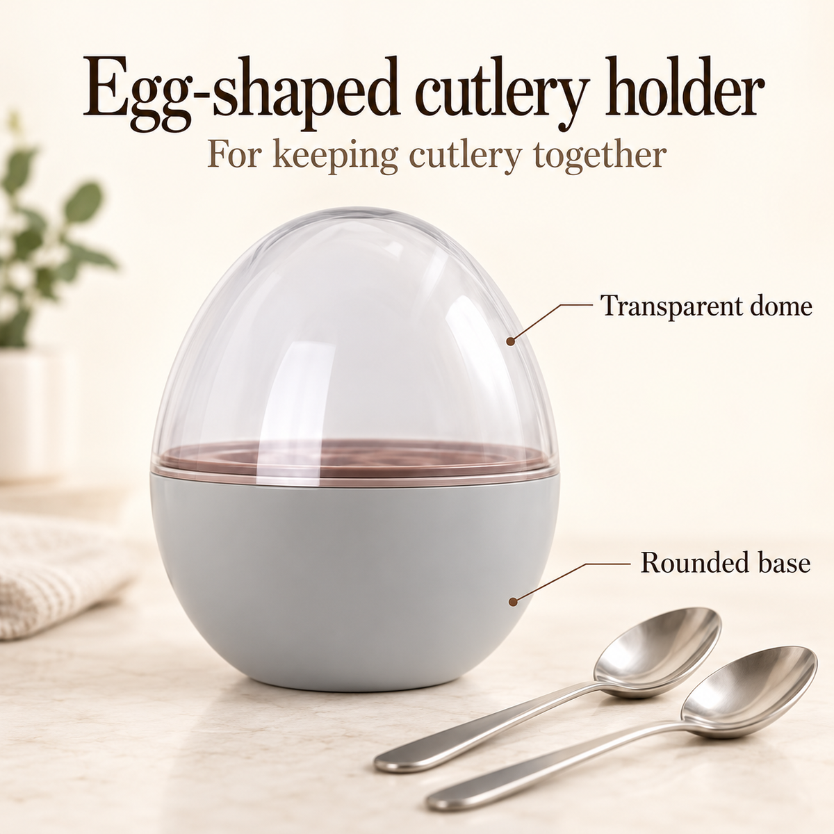 Danny Home Egg-Shaped Cutlery Holder