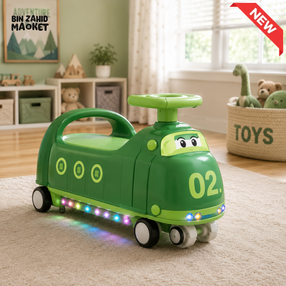 AIRPLANE STYLE AUTO BABY WALKER - GREEN