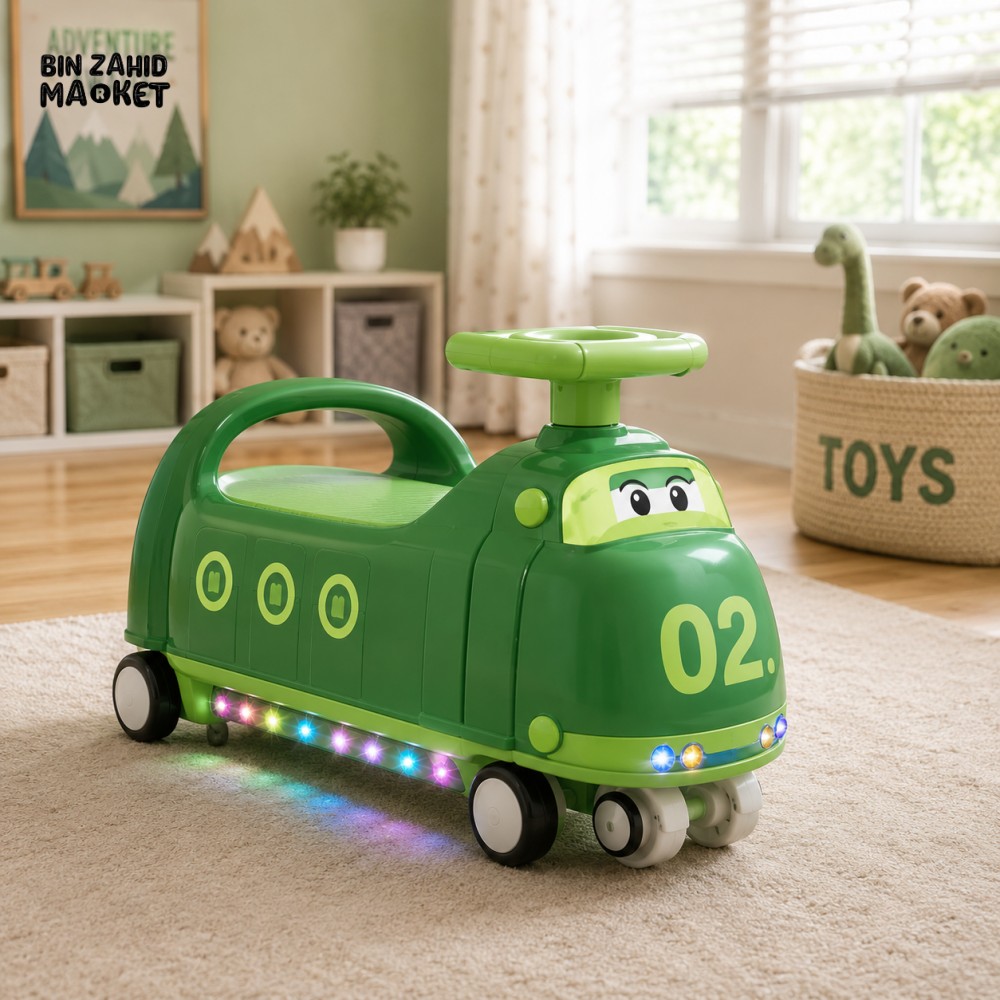 AIRPLANE STYLE AUTO BABY WALKER - GREEN