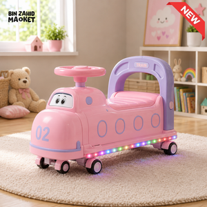 AIRPLANE STYLE AUTO BABY WALKER - PINK