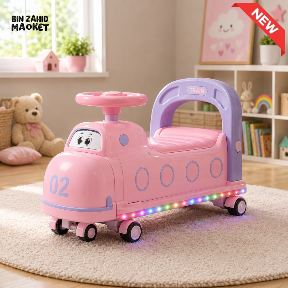 AIRPLANE STYLE AUTO BABY WALKER - PINK