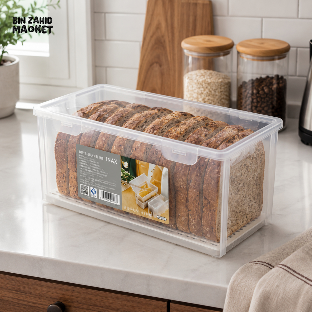 AIRTIGHT BREAD STORAGE CONTAINER WITH DRAIN TRAY