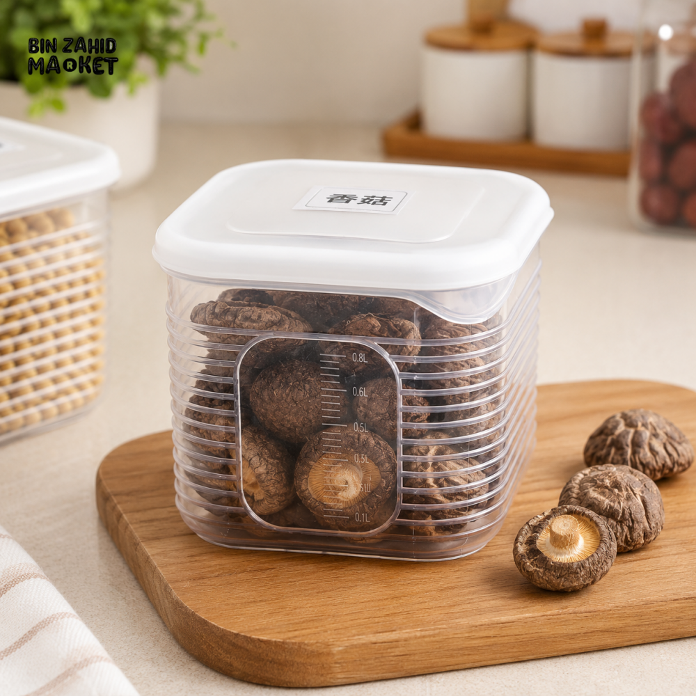 AIRTIGHT FOOD STORAGE CONTAINER WITH MEASURING WINDOW - 6 PIECE SET