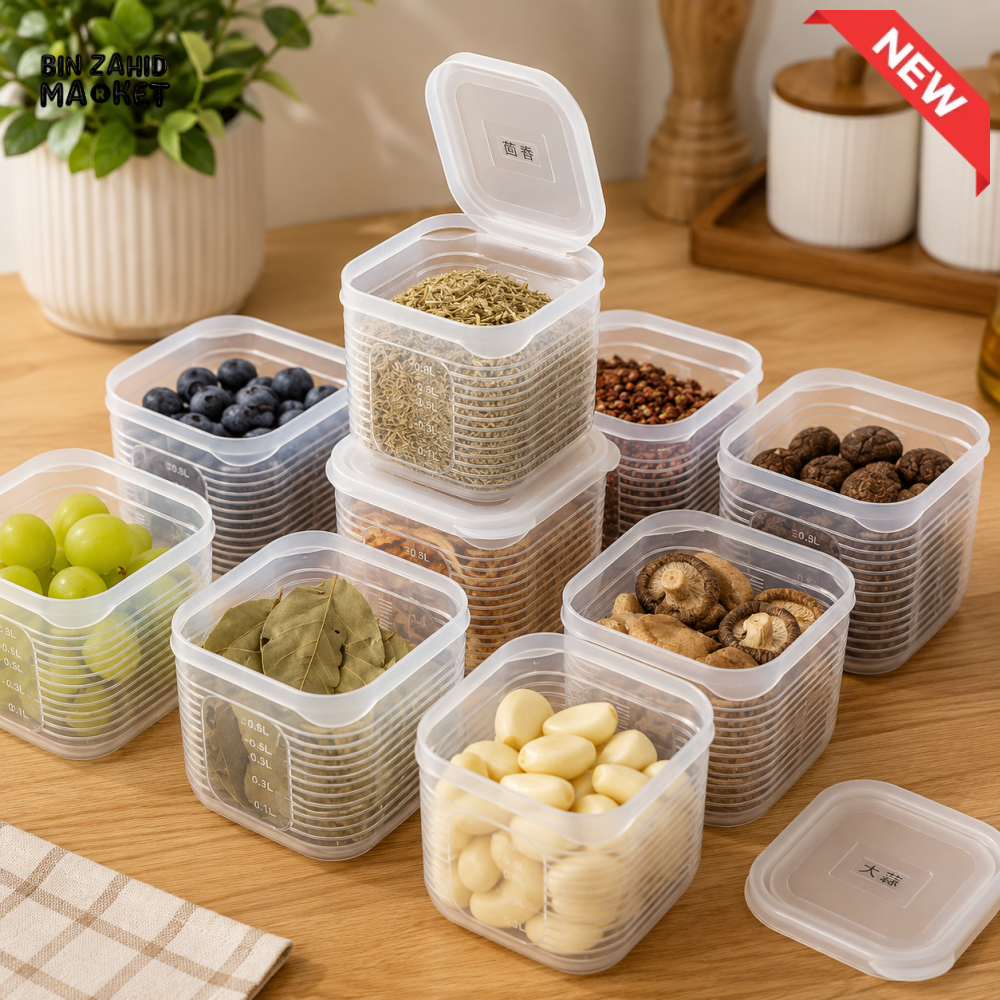 AIRTIGHT FOOD STORAGE CONTAINER WITH MEASURING WINDOW - 6 PIECE SET
