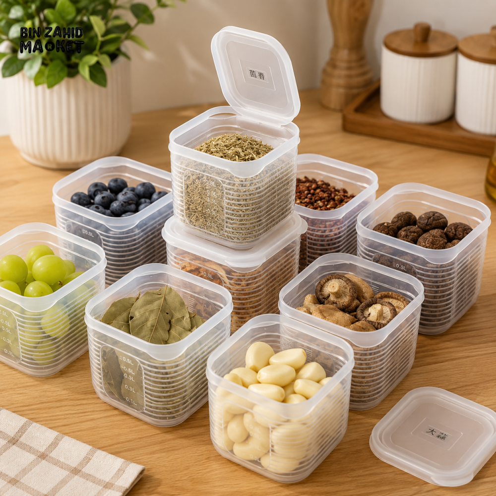 AIRTIGHT FOOD STORAGE CONTAINER WITH MEASURING WINDOW - 6 PIECE SET