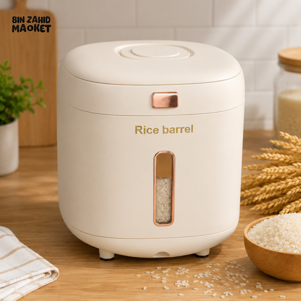 AIRTIGHT RICE STORAGE BARREL WITH LEVEL WINDOW - 10 KG