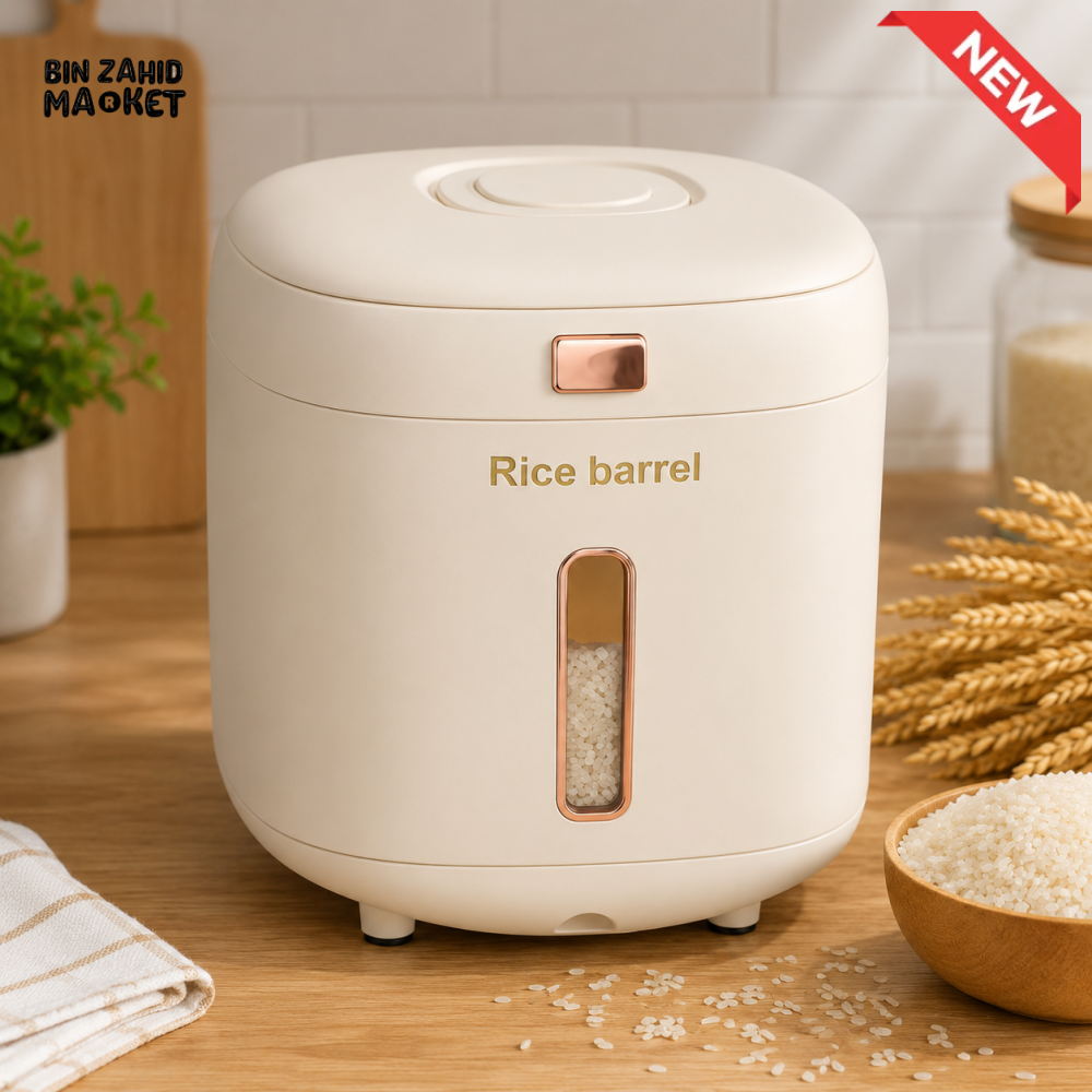 AIRTIGHT RICE STORAGE BARREL WITH LEVEL WINDOW - 10 KG