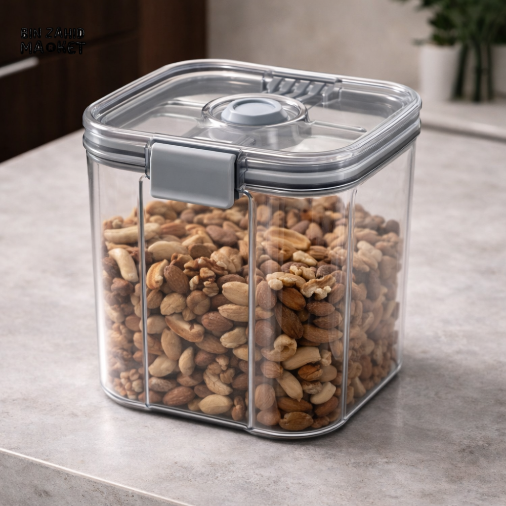 AIRTIGHT VACUUM FOOD STORAGE JAR – COFFEE BEANS TEA & GRAIN MOISTURE-RESISTANT CONTAINER