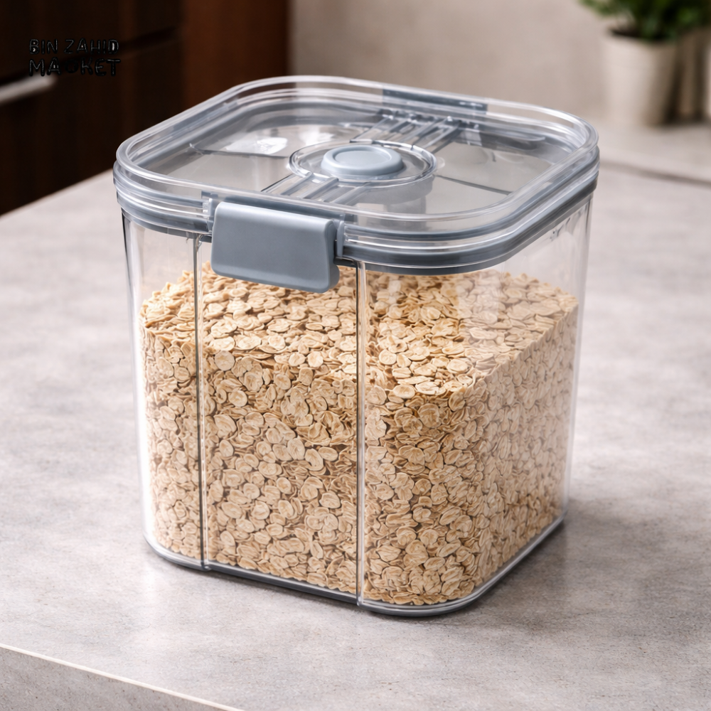 AIRTIGHT VACUUM FOOD STORAGE JAR – COFFEE BEANS TEA & GRAIN MOISTURE-RESISTANT CONTAINER