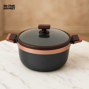 ALPENBERG NON-STICK CASSEROLE POT WITH GLASS LID – MARBLE COATED COOKWARE - 32CM