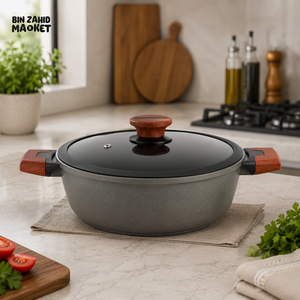ALPENBURG DIE-CAST NONSTICK CASSEROLE WITH GLASS LID - 24 CM