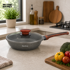 ALPENBURG NONSTICK DEEP FRY PAN WITH GLASS LID - 24 CM