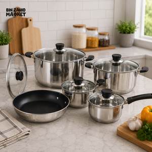 ALPENBURG STAINLESS STEEL COOKWARE SET - 10 PIECE SET