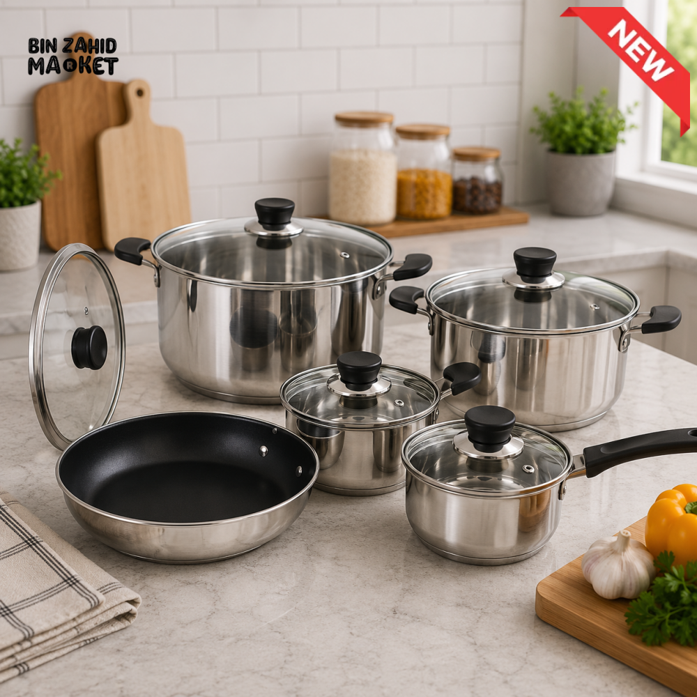 ALPENBURG STAINLESS STEEL COOKWARE SET - 10 PIECE SET