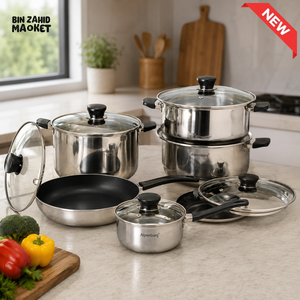 ALPENBURG STAINLESS STEEL COOKWARE SET - 12 PIECE SET