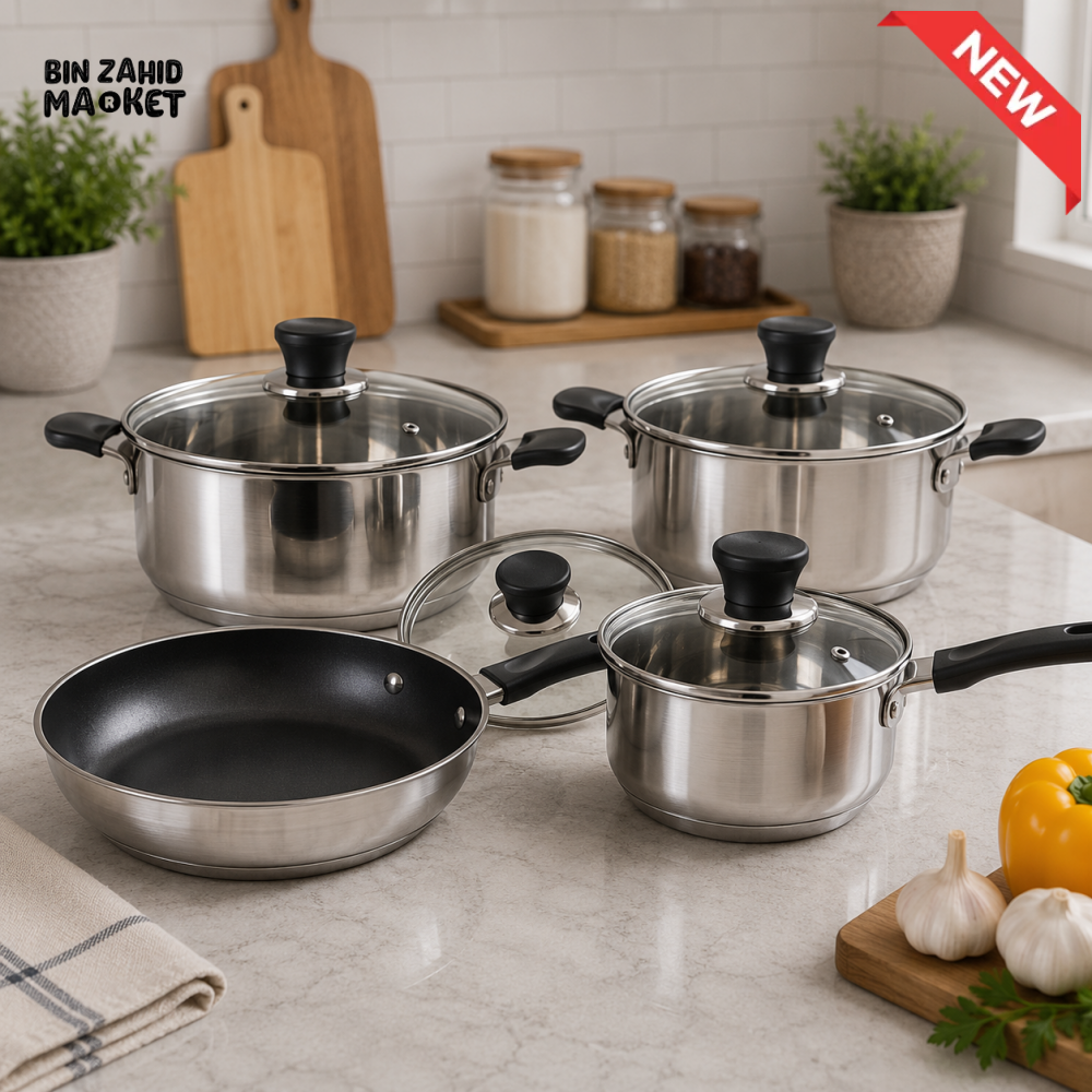 ALPENBURG STAINLESS STEEL COOKWARE SET - 8 PIECE SET