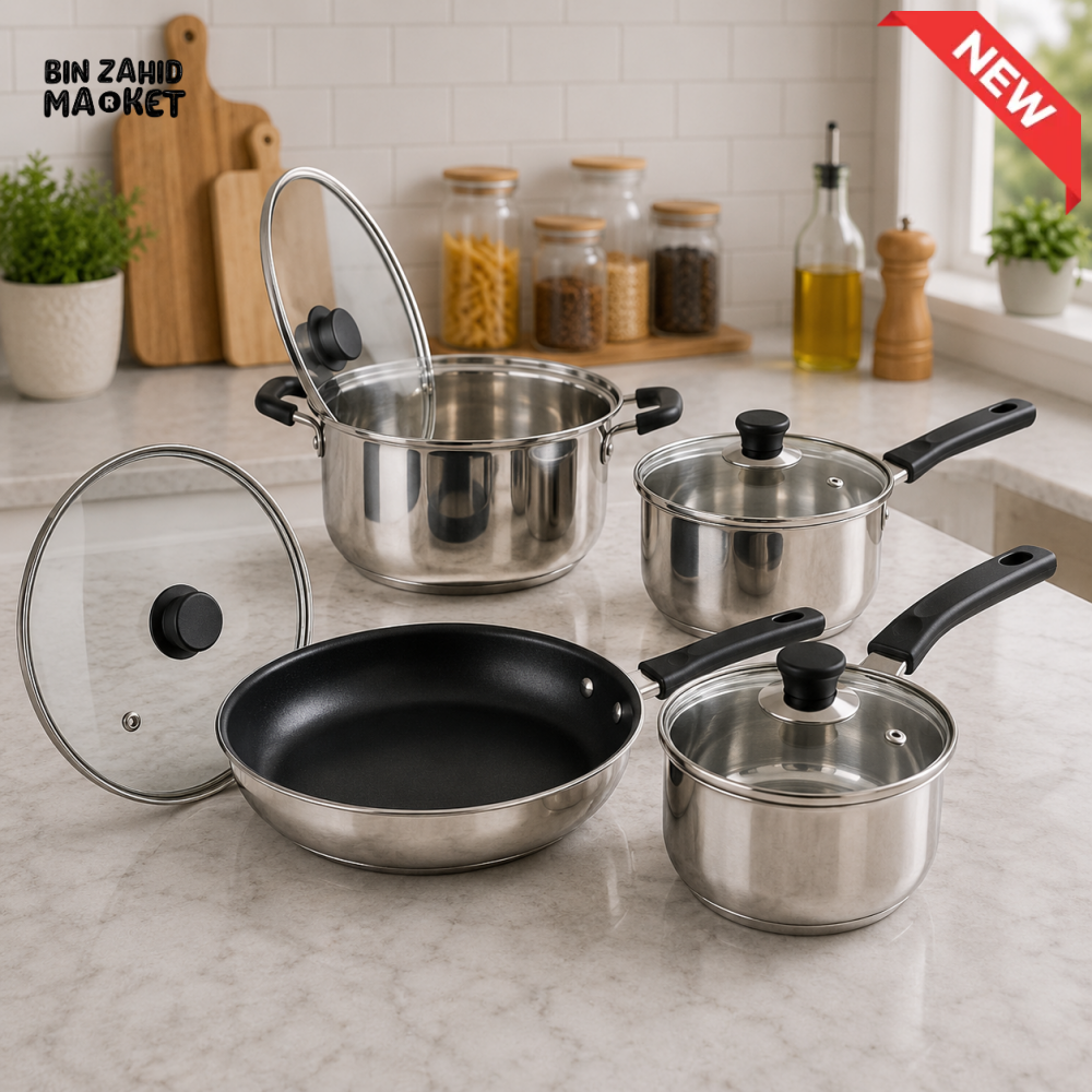 ALPENBURG STAINLESS STEEL COOKWARE SET - 8 PIECE SET