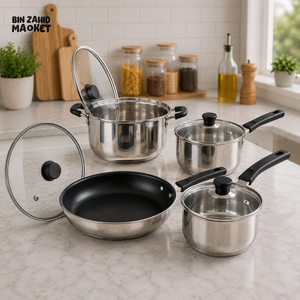 ALPENBURG STAINLESS STEEL COOKWARE SET - 8 PIECE SET