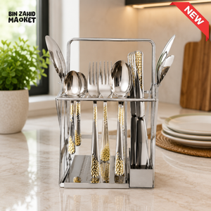 ALPENBURG STAINLESS STEEL CUTLERY HOLDER WITH CUTLERY SET - 26 PIECE