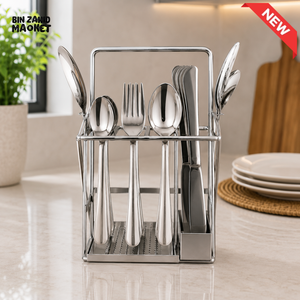 ALPENBURG STAINLESS STEEL CUTLERY HOLDER WITH CUTLERY SET - 26 PIECE