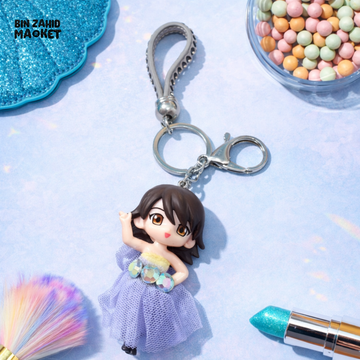 ANIME GIRL KEYCHAIN WITH NET FROCK – CUTE BAG CHARM KEY HOLDER - Key Holders