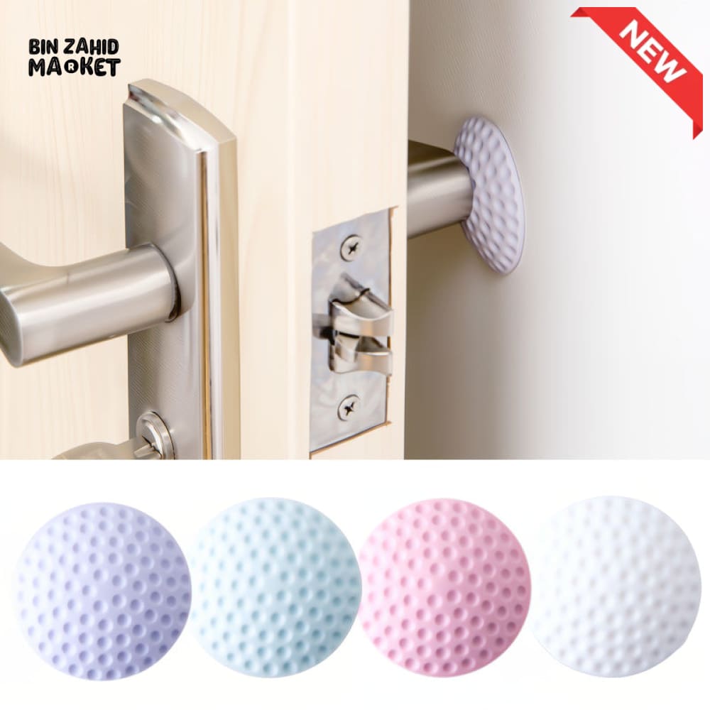 ANTI-COLLISION RUBBER DOOR BUMPER – GOLF PATTERN WALL PAD PACK OF 10