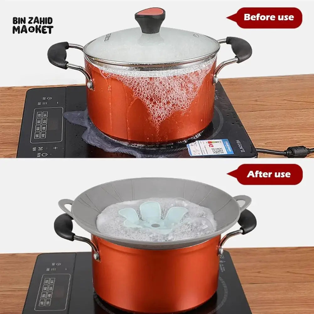 ANTI-SPILL POT LID WITH OVERFLOW STOPPER – MULTIPURPOSE KITCHEN COOKING ACCESSORY