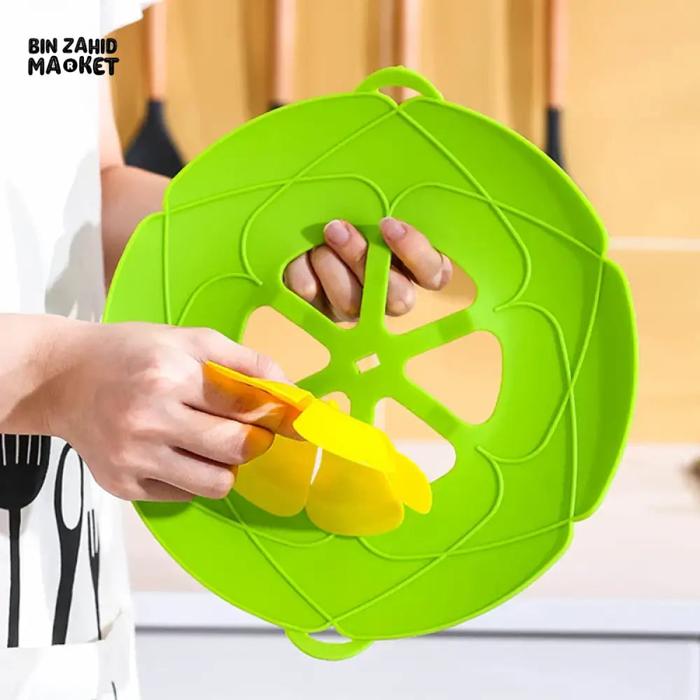 ANTI-SPILL POT LID WITH OVERFLOW STOPPER – MULTIPURPOSE KITCHEN COOKING ACCESSORY