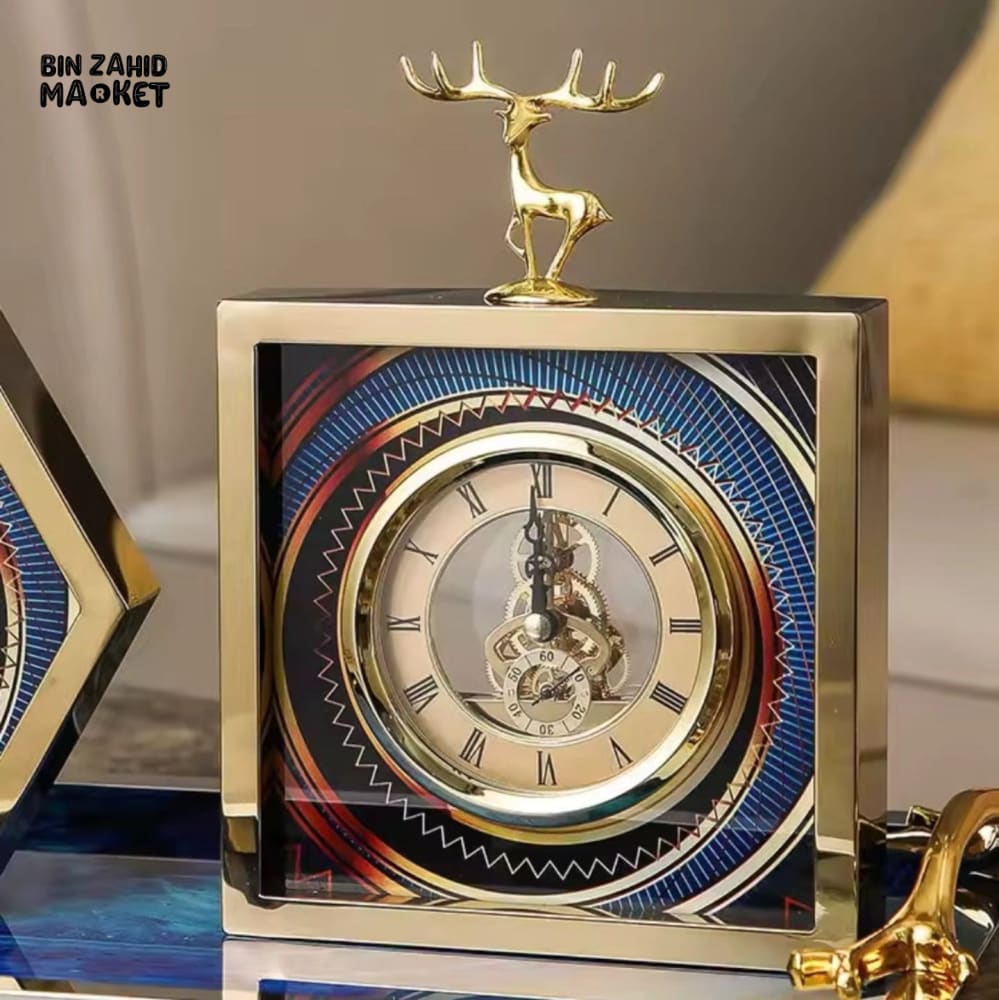 ANTIQUE VINTAGE METAL CLOCK Square