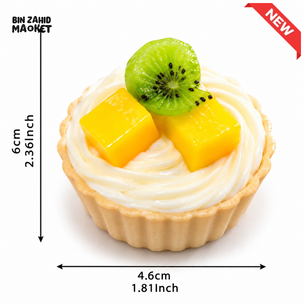 ARTIFICIAL DECORATIVE FRUIT CREAM TART - 1 PIECE - Artificial Food & Display Props