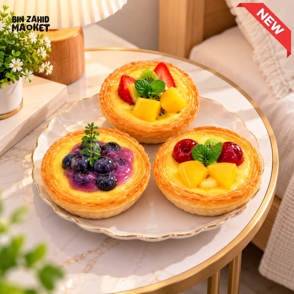 ARTIFICIAL FRUIT CUSTARD TART DISPLAY DECOR- 1 PIECE - Artificial Food & Display Props