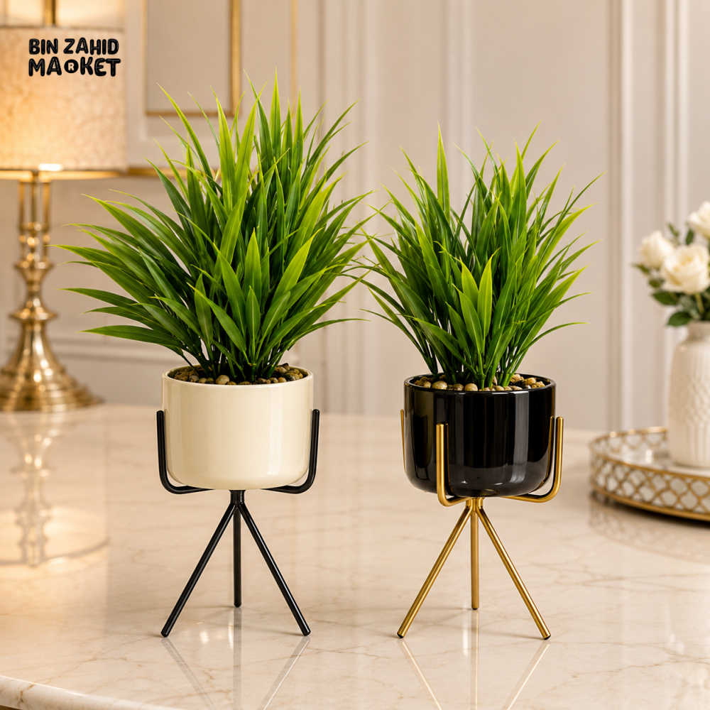 ARTIFICIAL GREEN PLANT WITH METAL STAND