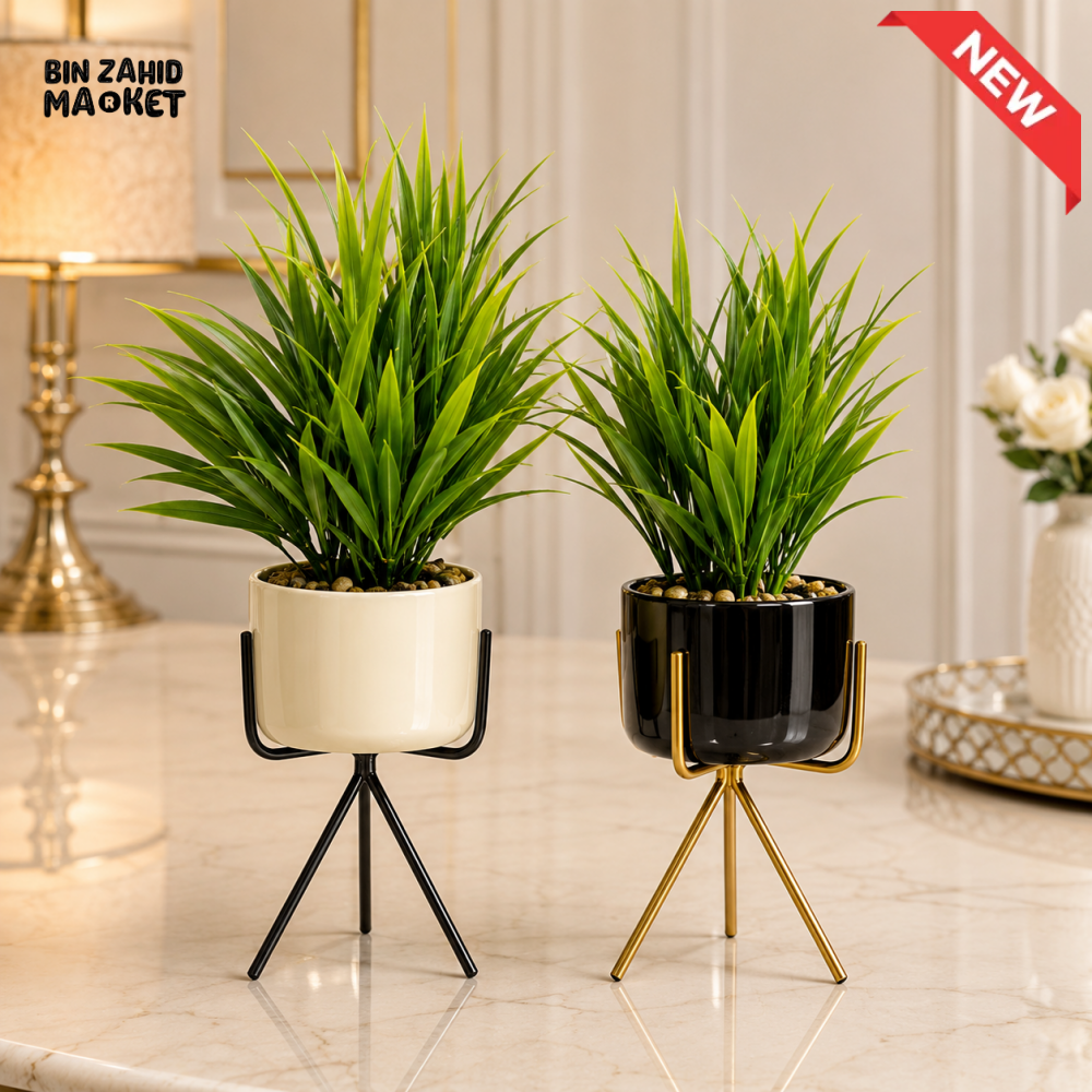ARTIFICIAL GREEN PLANT WITH METAL STAND