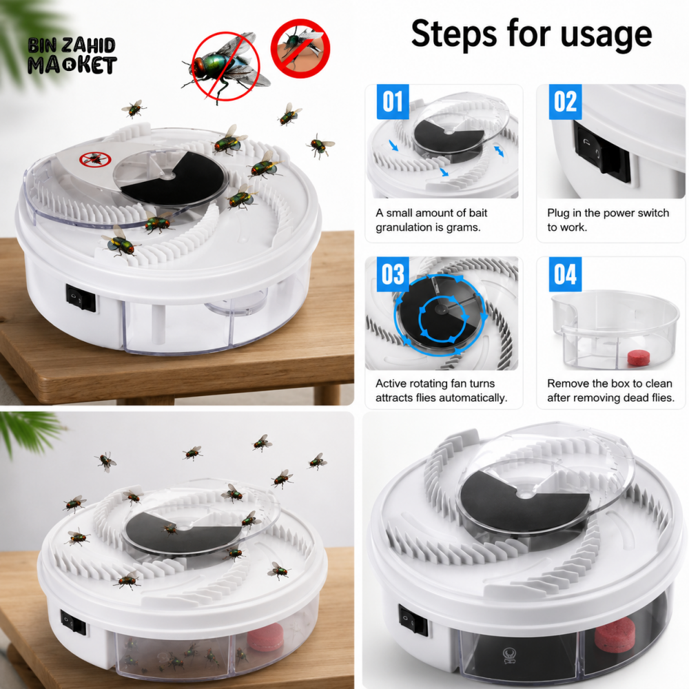 AUTOMATIC ELECTRIC ROTATING FLY TRAP CATCHER