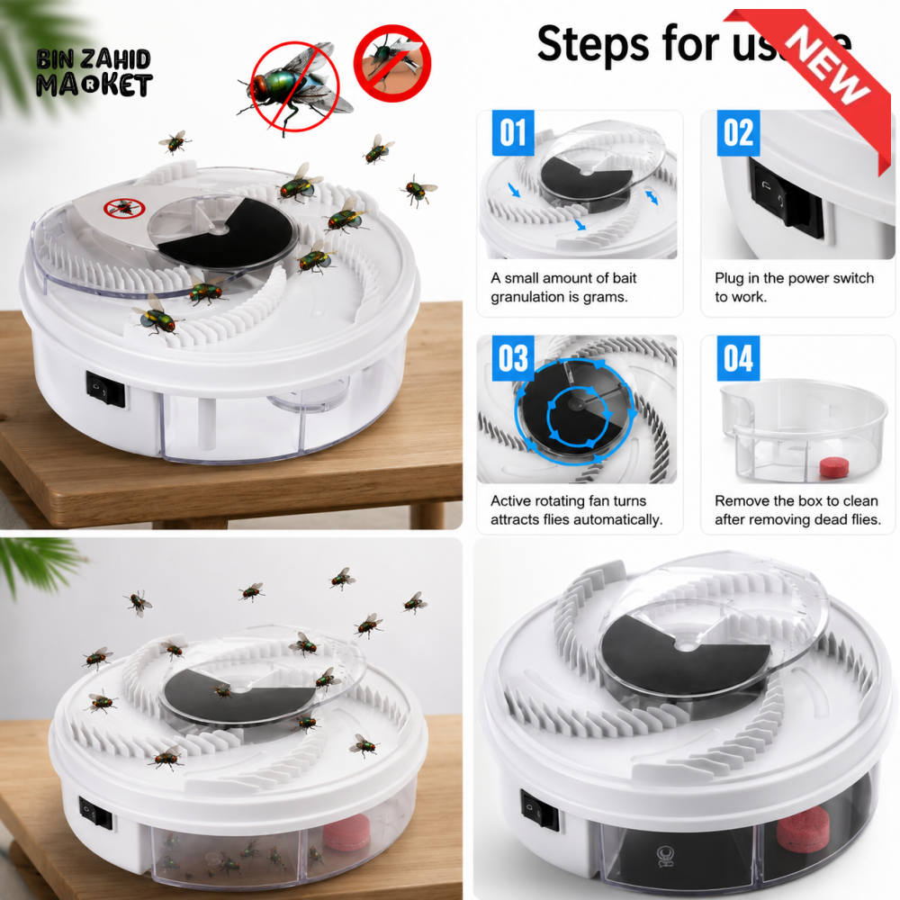 AUTOMATIC ELECTRIC ROTATING FLY TRAP CATCHER