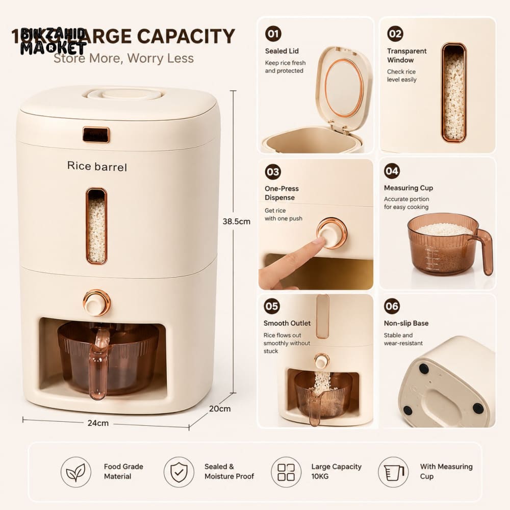 AUTOMATIC RICE DISPENSER WITH MEASURING CUP