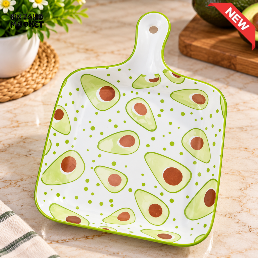AVOCADO PRINT SERVING TRAY WITH HANDLE - Serving Trays