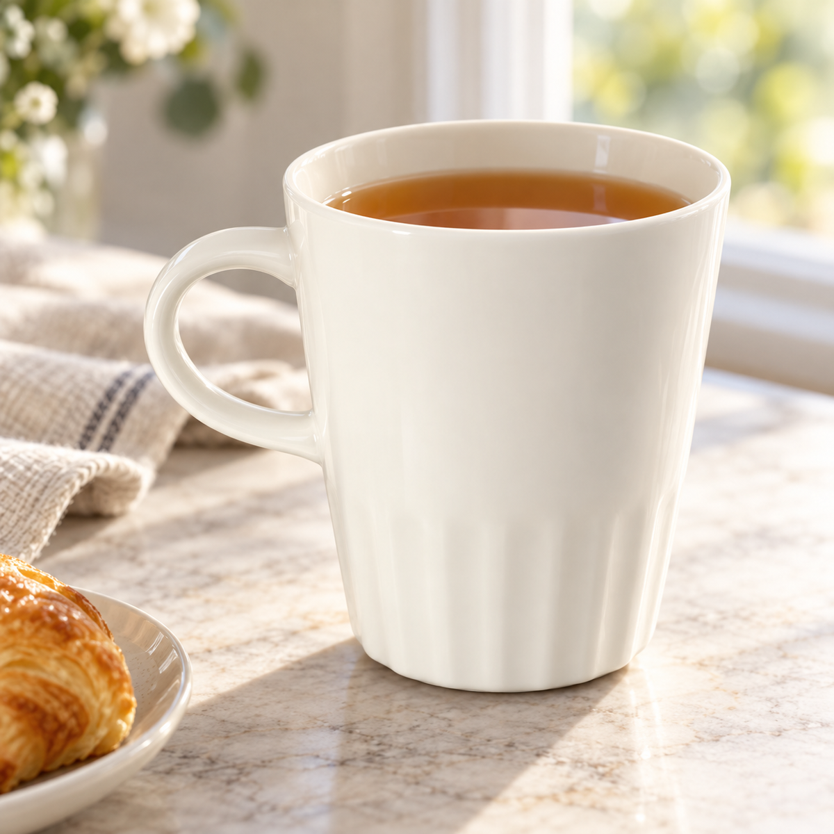 DANNY HOME WHITE FLUTED MUG - 350 ML