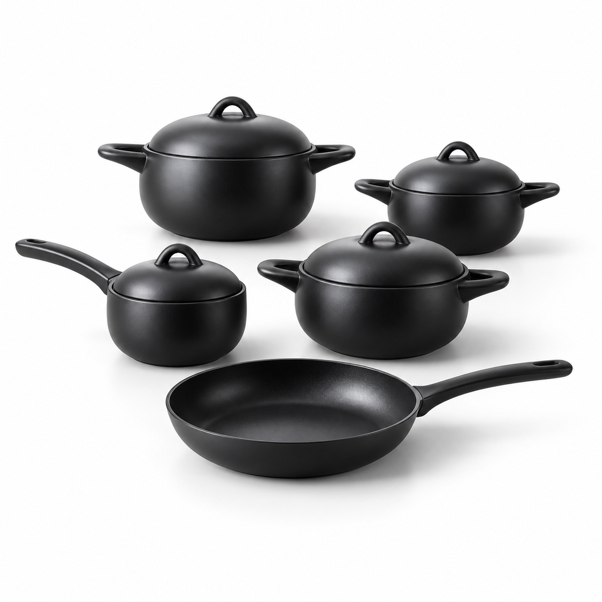 Ucclife Aluminum Non Stick Cookware Set 9 Piece - Black