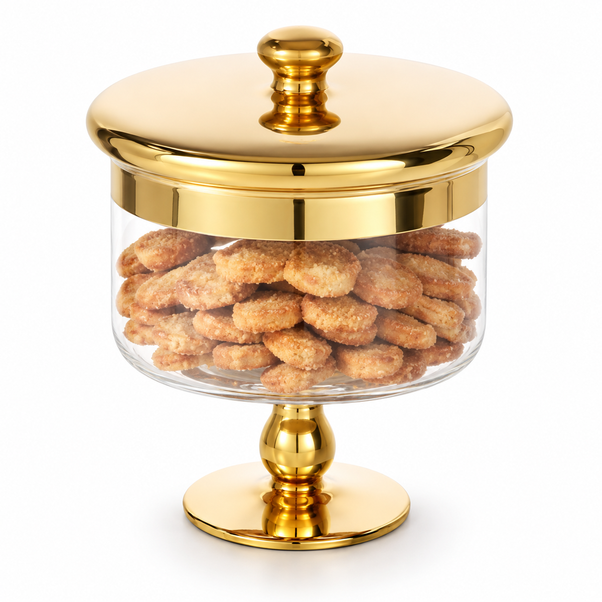 Danny Home Golden Footed Biscuit Jar - 18.7 x 18 cm