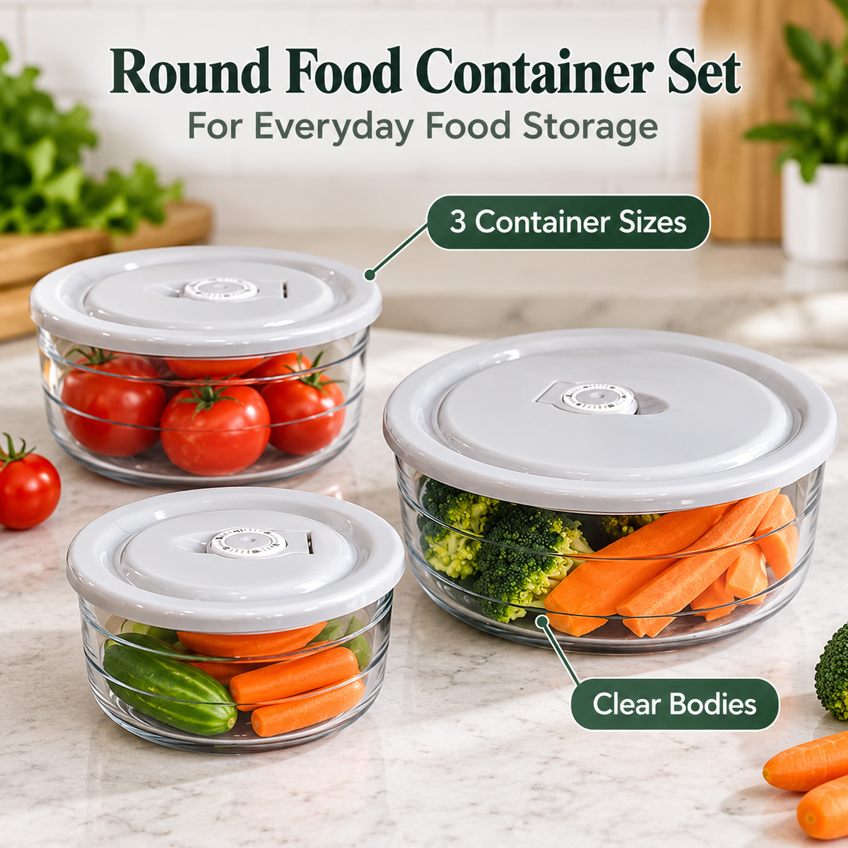 Limon Round Food Container Set – 3 Containers