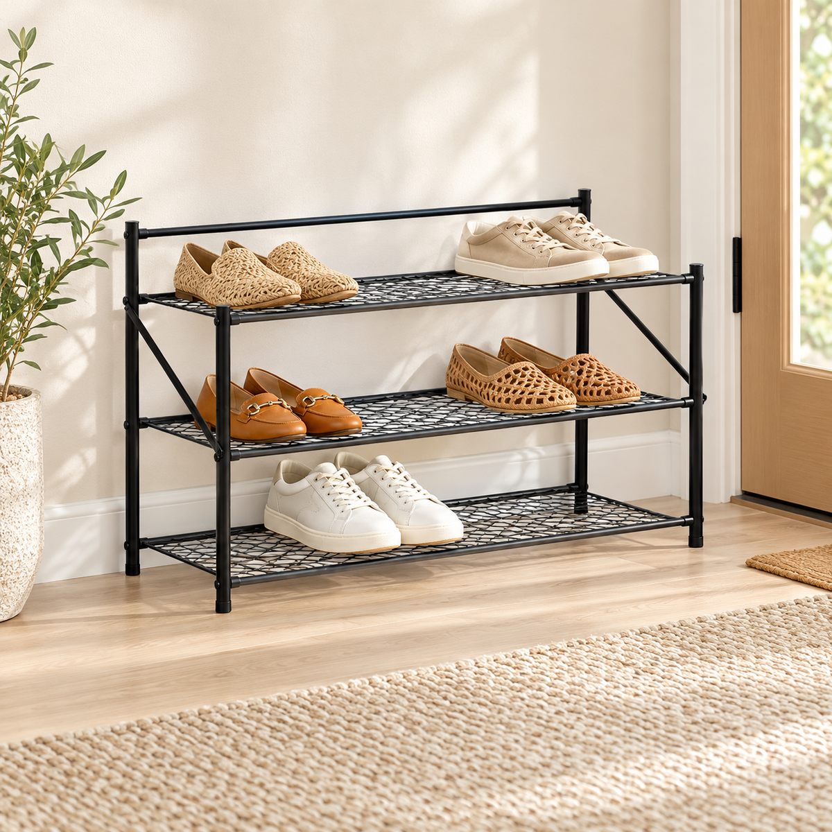 Danny Home 3-Tier Collapsible Shoe Rack - 70x24x51cm