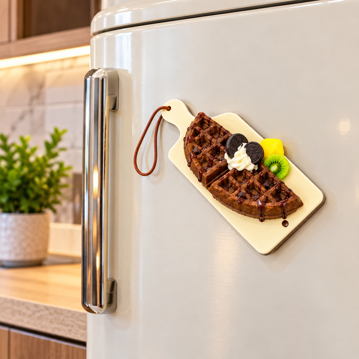 WAFFLE DESSERT DESIGN DECORATIVE FRIDGE MAGNET