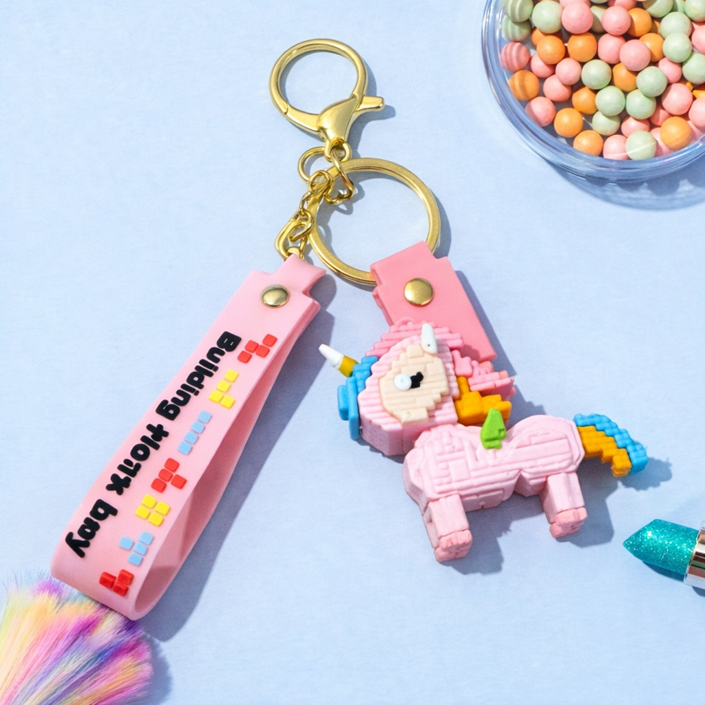 UNICORN KEYCHAIN WITH STRAP – CUTE BAG CHARM