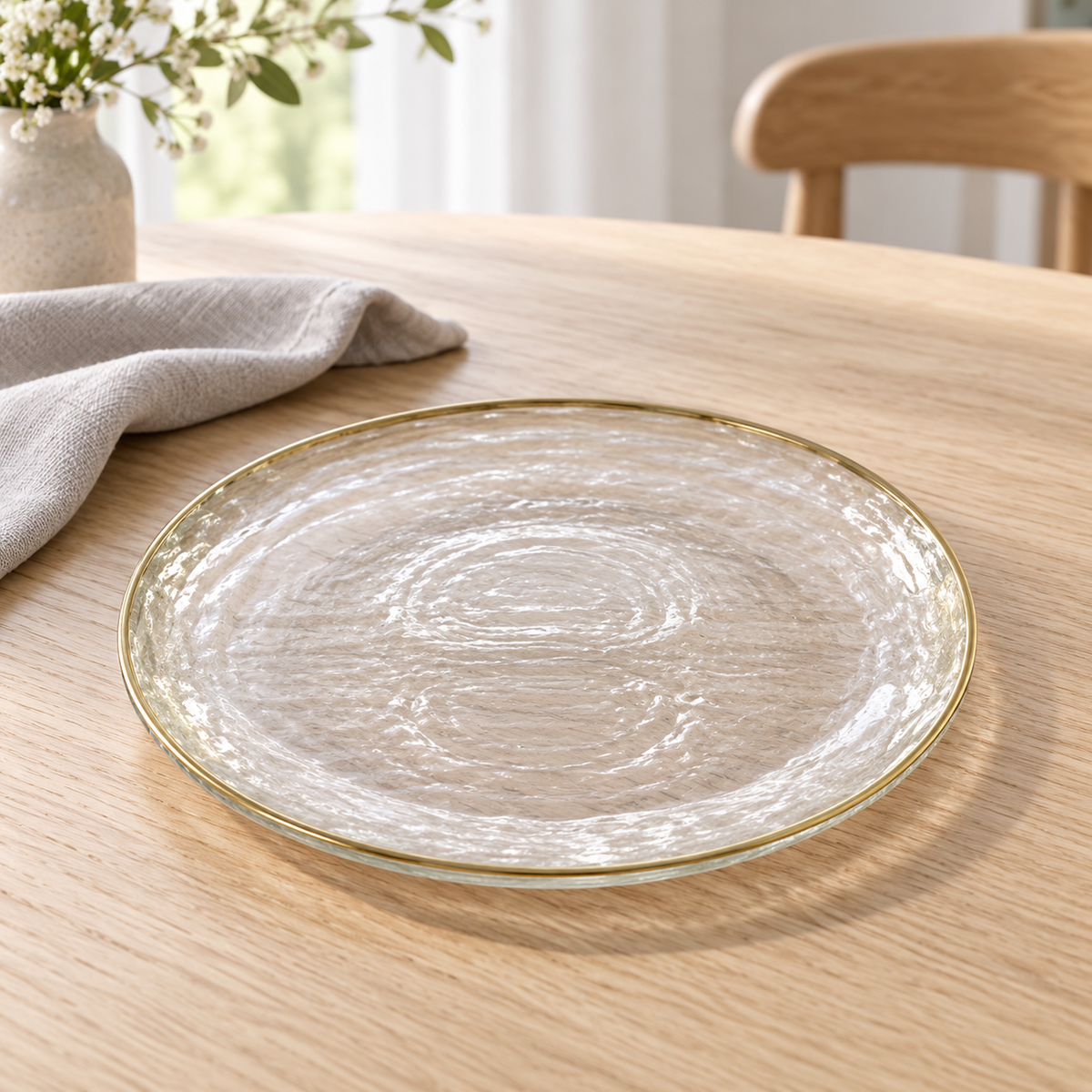Danny Home Textured Gold Rim Plate - 10.5 Inches