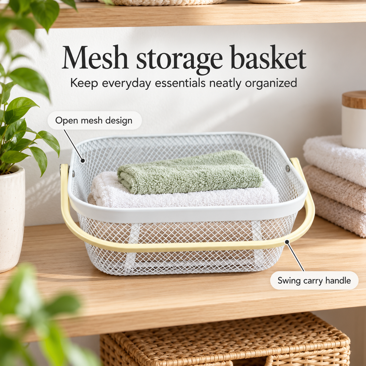 Danny Home Mesh Storage Basket - 24x24x17.5cm