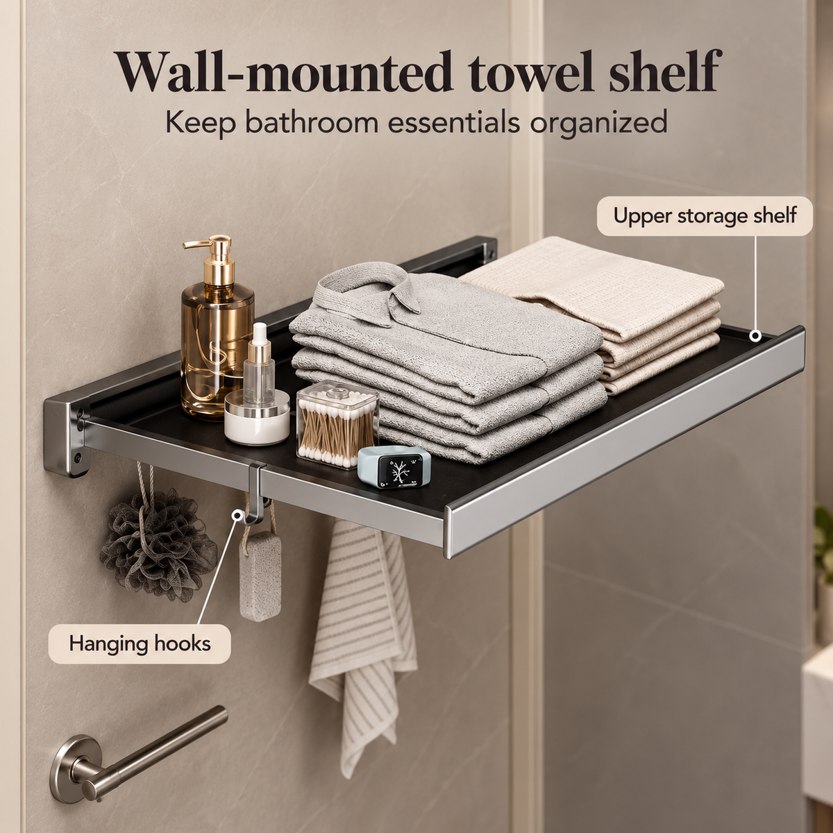 Wall-Mounted Towel Shelf
