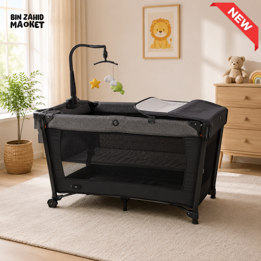 BABIFY PREMIUM BABY PLAYPEN COT WITH TOY BAR